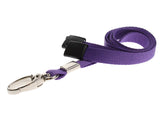 ALG ID Cards® Breakaway Lanyard Plain Colour with Safety Breakaway | Purple Neck Lanyard with Metal Clip | Lanyard for Pass Card Badge Holders (Purple Lanyard)